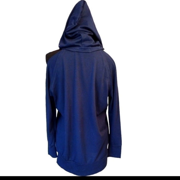 Patriots Girl Cold Shoulder Hooded Jersey - Picture 3 of 5